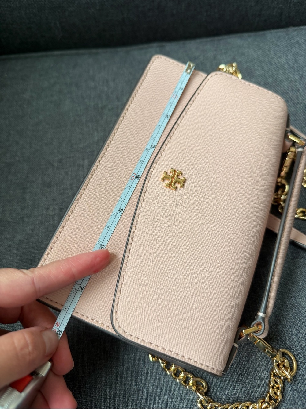 Tory Burch Powder Pink Leather Top-Handle Crossbody with Gold Hardware - Picture 13 of 14